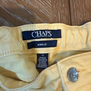 Chaps Sunny Yellow Ankle Pants